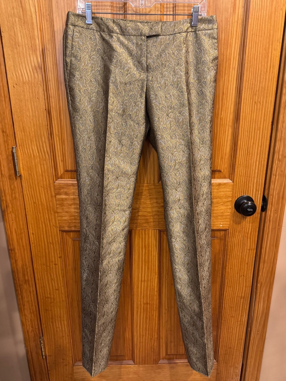 NWT Vintage Just Cavalli Beige Gold Paisley Pants Trousers Size 42 Made in Italy